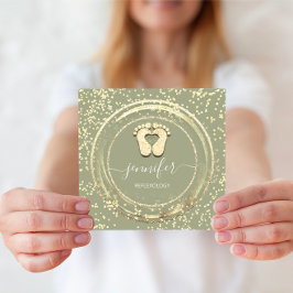 QRCode Logo Reflexologie Fußmassage Füße Confetti Quadratische Visitenkarte