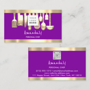 QRCode Personal Koch Cooking Restaurant FoodPurple Visitenkarte
