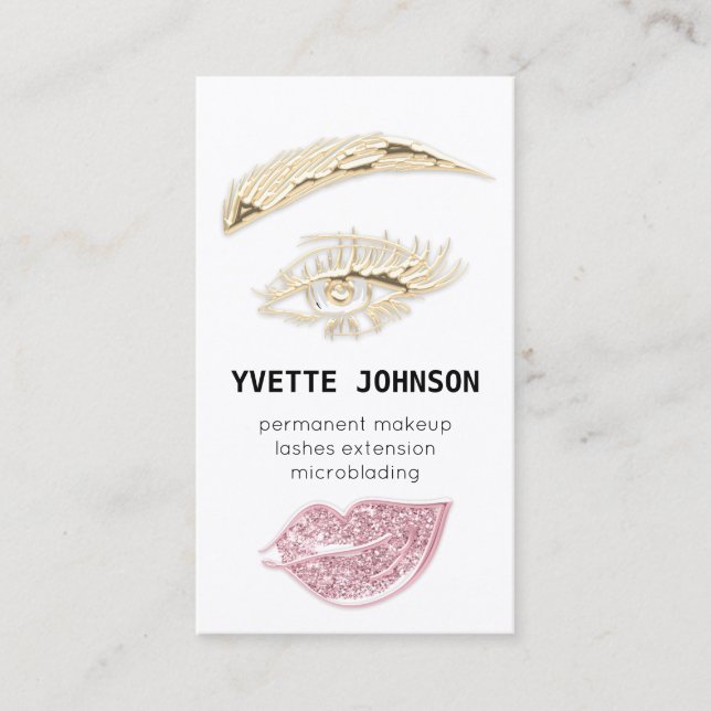 QRCode Pink, bleibendes Makeup-Logo Visitenkarte (Vorderseite)