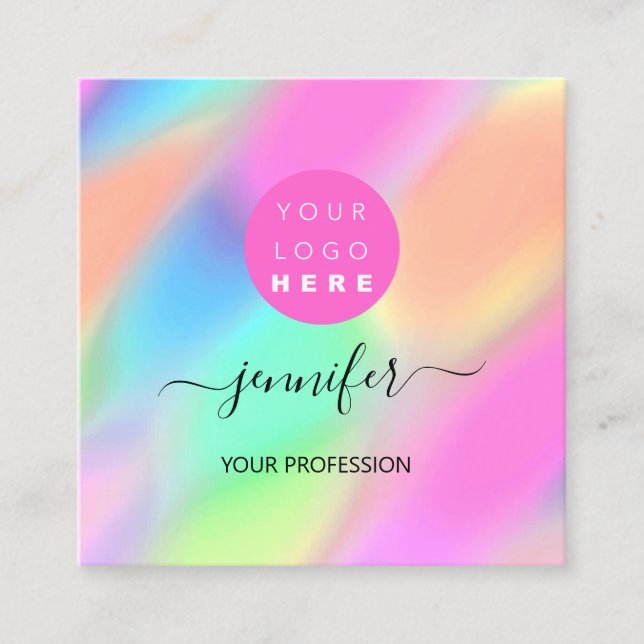 QRCode-Unique-Logo für berufliche Makeup-Boutique Quadratische Visitenkarte (Vorderseite)