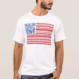 QSA- USA FLAG-QR CODE BY QRAZY Q T-Shirt