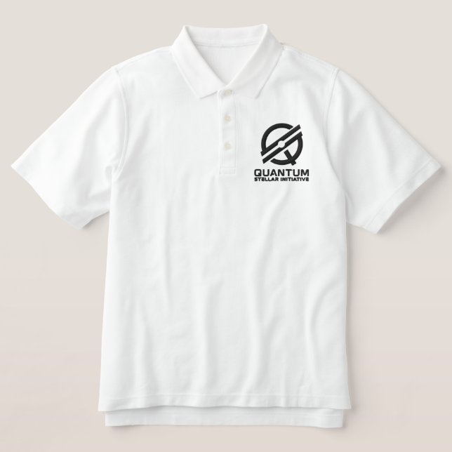 QSI - Mens Polo - Schwarzes Logo (Design Vorderseite)