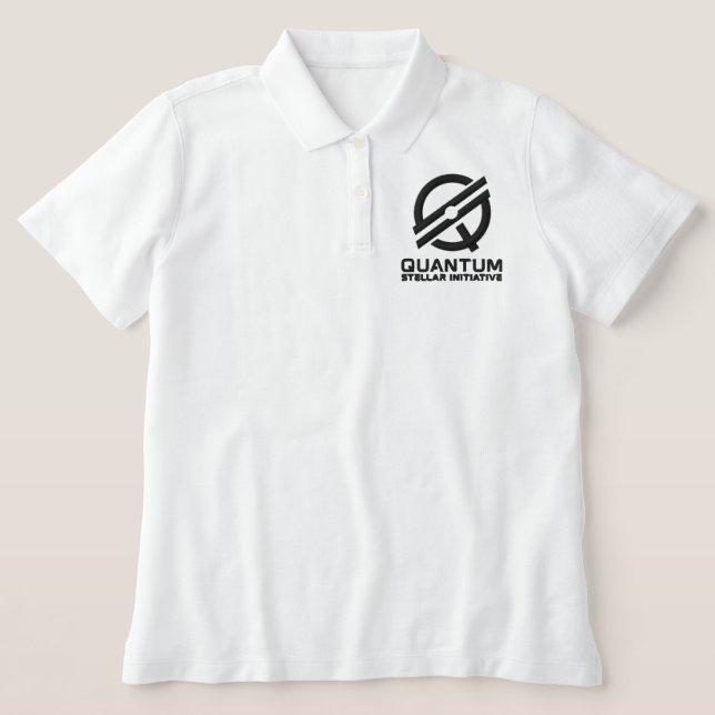 QSI - Womens Polo - Schwarzes Logo (Design Vorderseite)