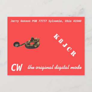 QSL-Karte - CW für den ursprünglichen digitalen Mo Postkarte