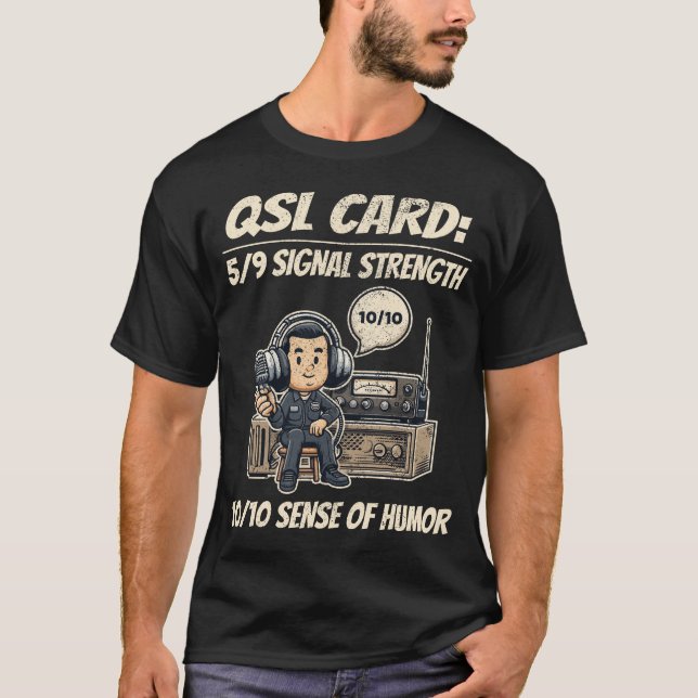 QSL-Karte: Funker mit 5/9 Signalstärke T-Shirt (Vorderseite)