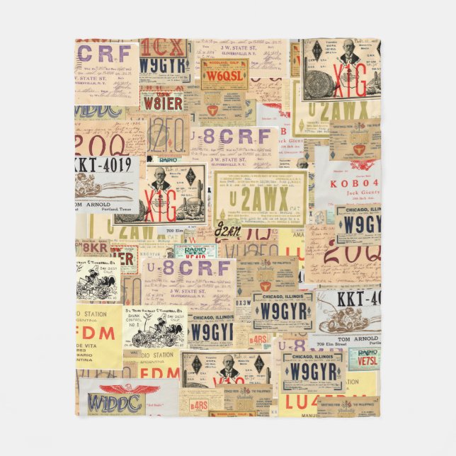 QSL Karten-Decke Fleecedecke (Vorderseite)