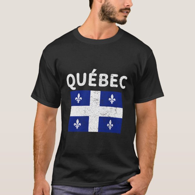 Quã©Bec Quebec Quebecois Flag Kanada T-Shirt (Vorderseite)