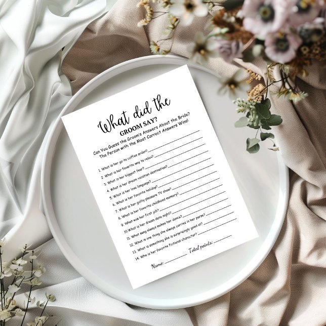 Qu'a dit le marié douche nuptiale Carte de jeu (Créateur téléchargé)