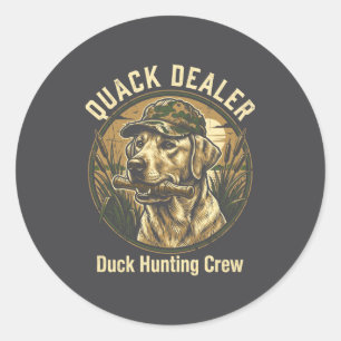 Quack Er Lustiger Entenjagd-Labrador Retriever Hun Runder Aufkleber
