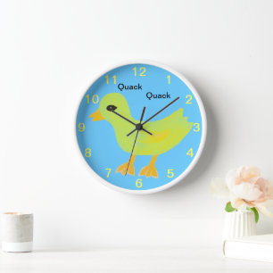 Quack Quack Gelber Gummi Ducky Kids Wall Uhr