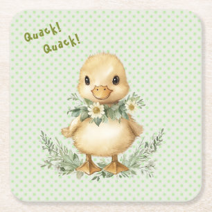 Quack! Quack! Sagt die Ente! Baby Shower Rechteckiger Pappuntersetzer