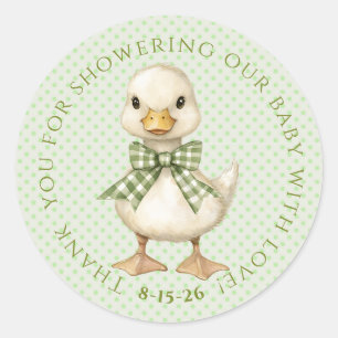 Quack! Quack! Sagt die Ente! Baby Shower Runder Aufkleber
