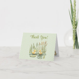 Quack! Quack! Sagt die Ente mit Gingham-Kontrollkä Dankeskarte