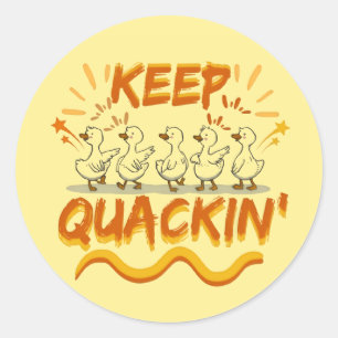 Quack weiter (Tanzen) Lustiger Entenwitz Runder Aufkleber
