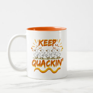 Quack weiter (Tanzen) Lustiger Entenwitz Zweifarbige Tasse