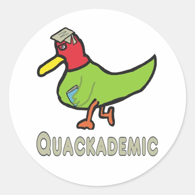 quackademisch runder aufkleber (Vorderseite)