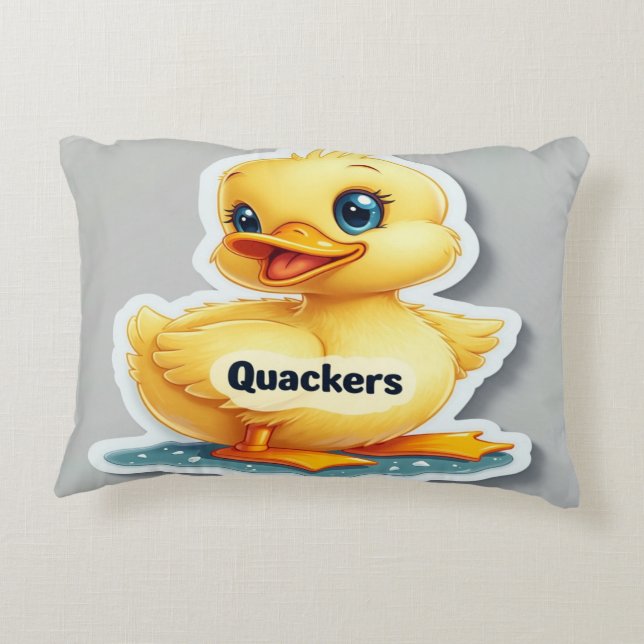 Quackers Funny - spielerisch & humorvoll Duckkisse Dekokissen (Rückseite)