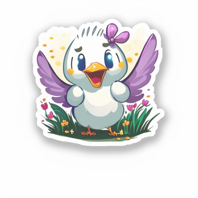 Quackin' Niedlich Aufkleber (Vorderseite)