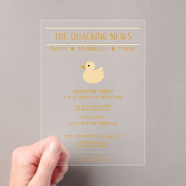 Quacking News Enten-Baby-Shower-Einladung Acryleinladungen