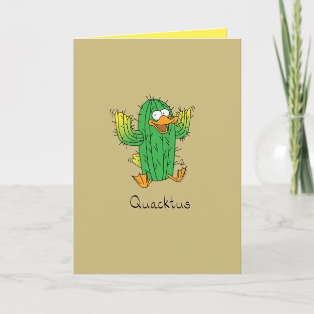 Quacktus - Duck Cactus Pun Carte de voeux (Devant)