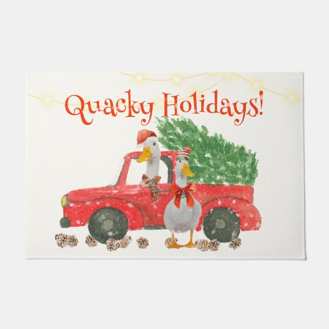 Quacky Holidays Niedlich Ducks Fußmatte (Vorderseite)