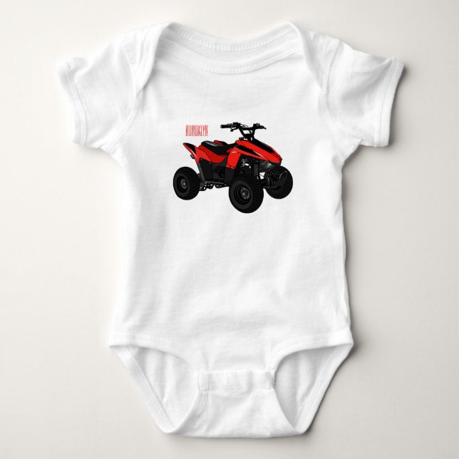 Quad atv Cartoon Illustration Baby Strampler (Vorderseite)