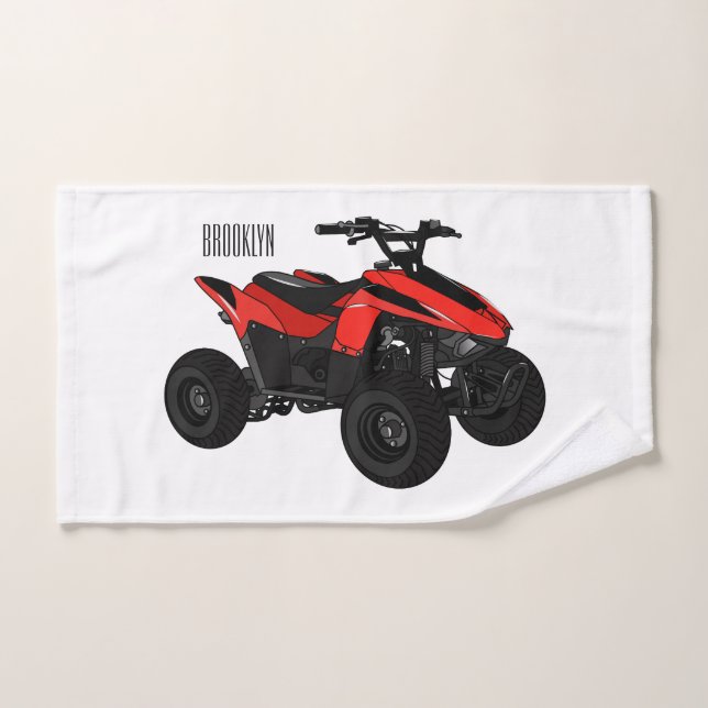 Quad atv Cartoon Illustration Badhandtuch Set (Handtuch)