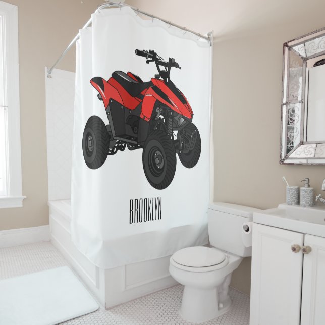 Quad atv Cartoon Illustration Duschvorhang (Beispiel)