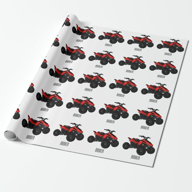 Quad atv Cartoon Illustration Geschenkpapier (Ungerollt)