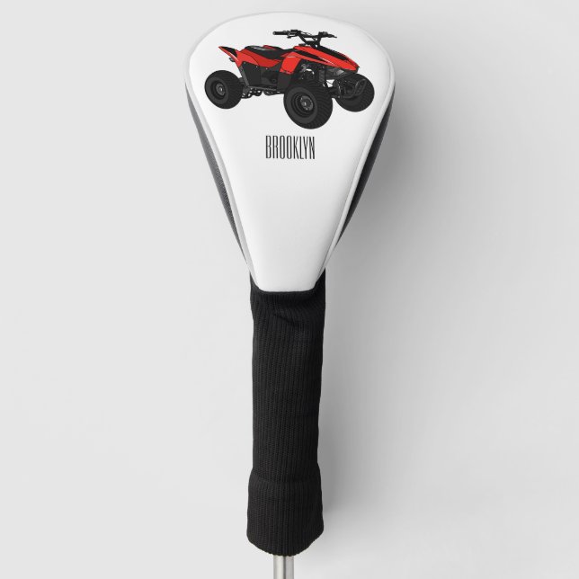 Quad atv Cartoon Illustration Golf Headcover (Vorderseite)