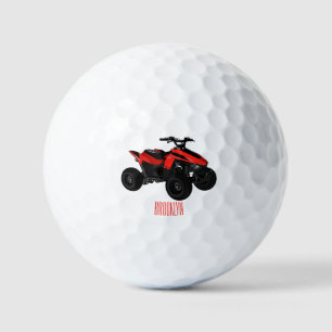 Quad atv Cartoon Illustration Golfball
