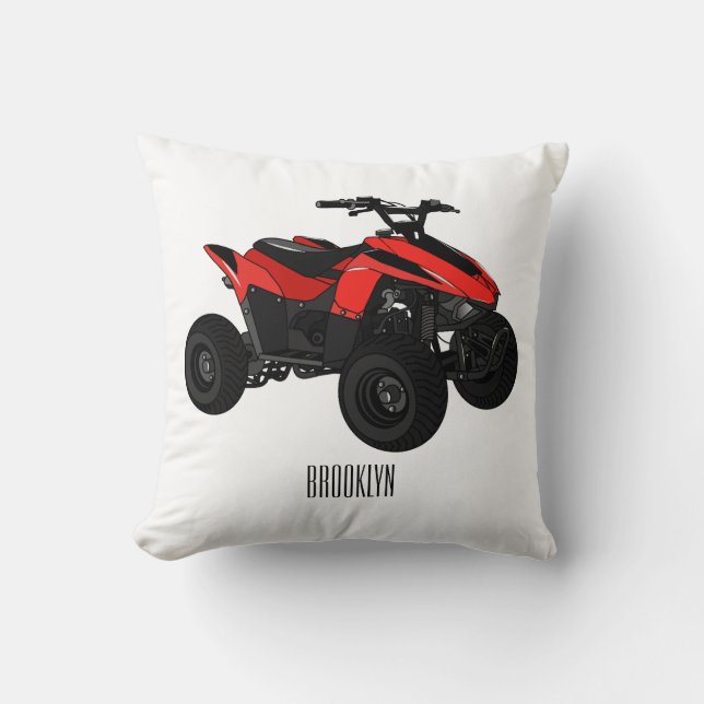 Quad atv Cartoon Illustration Kissen (Vorderseite)