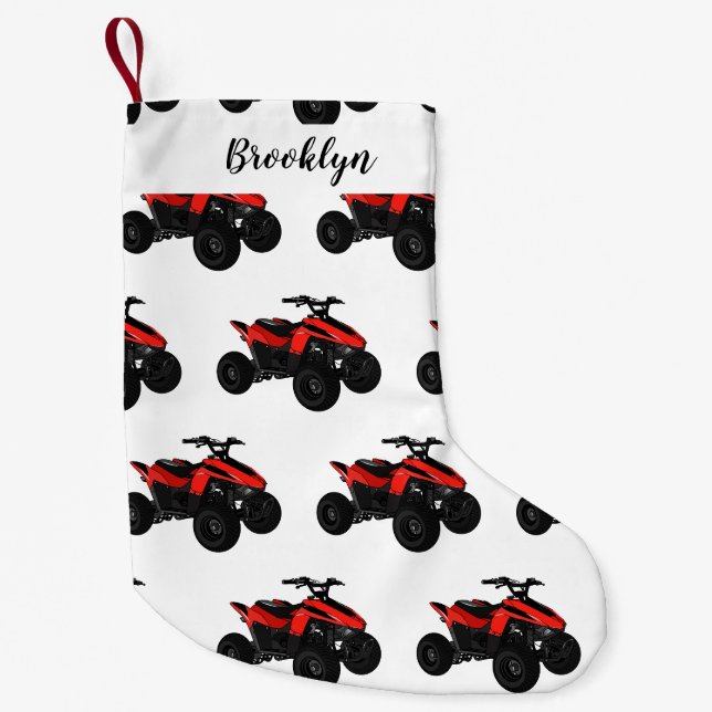 Quad atv Cartoon Illustration Kleiner Weihnachtsstrumpf (Vorderseite)