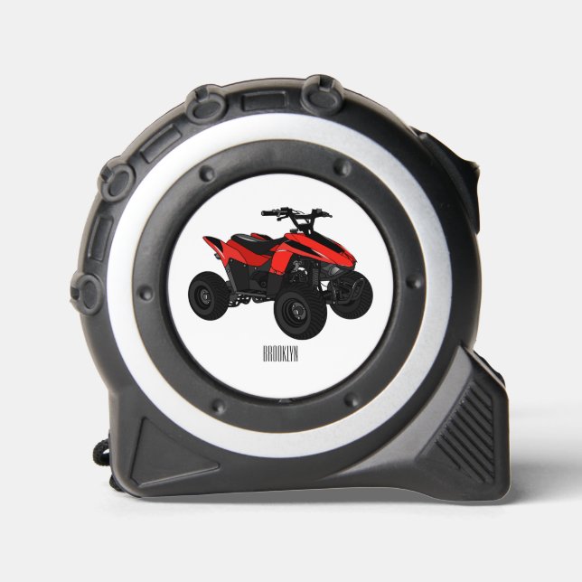 Quad atv Cartoon Illustration Maßband (Vorderseite)