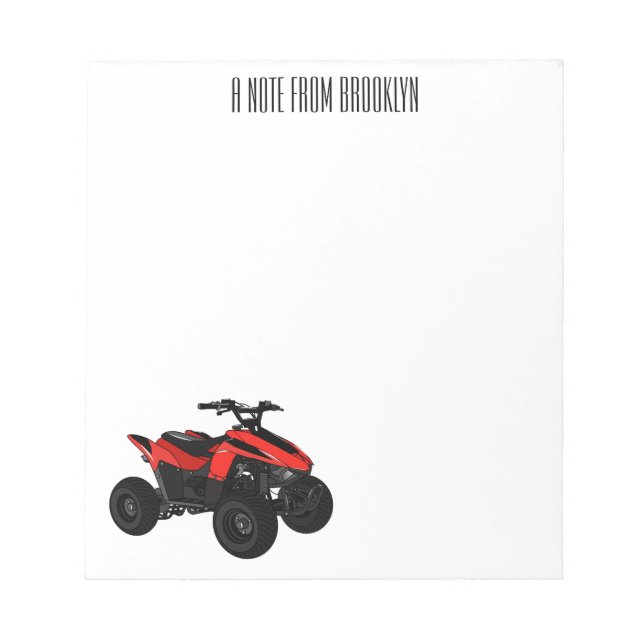 Quad atv Cartoon Illustration Notizblock (Vorderseite)