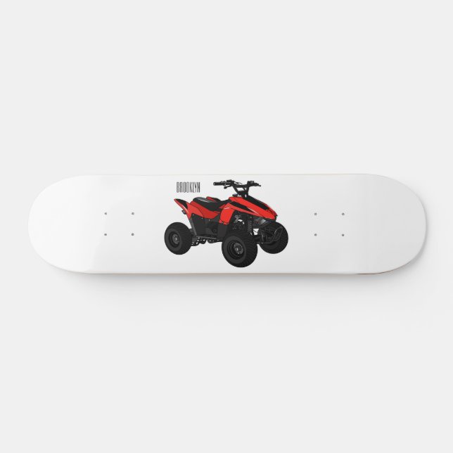 Quad atv Cartoon Illustration Skateboard (Horizontal)
