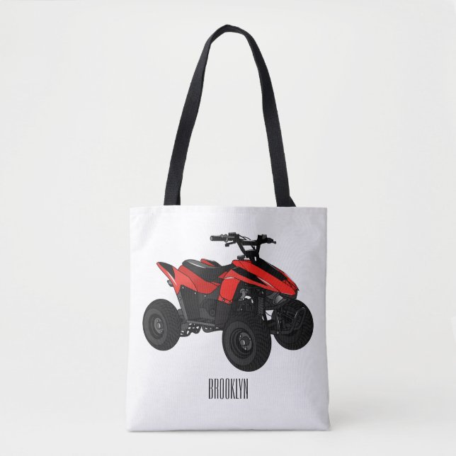 Quad atv Cartoon Illustration Tasche (Vorderseite)