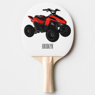Quad atv Cartoon Illustration Tischtennis Schläger