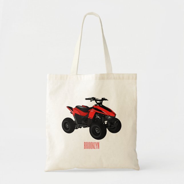 Quad atv Cartoon Illustration Tragetasche (Vorne)