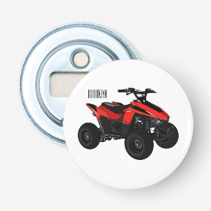 Quad ATV-Cartoonillustration Flaschenöffner