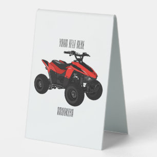 Quad ATV-Cartoonillustration Tischaufsteller