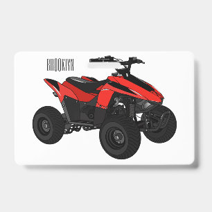 Quad-Bike ATV Cartoon-Illustration Ausweis
