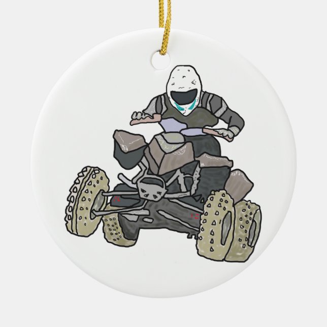 Quad Biking Keramik Ornament (Vorne)