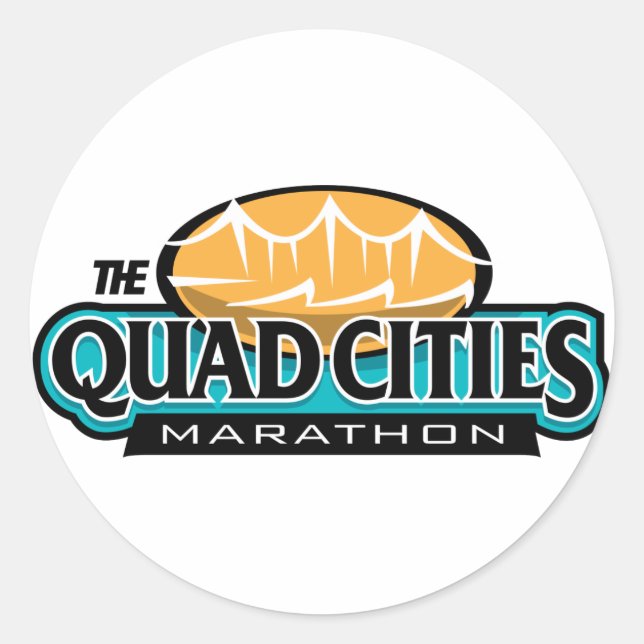 Quad Cities Marathon Runder Aufkleber (Vorderseite)