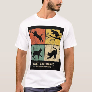 Quad Katzen-Patchwork T-Shirt