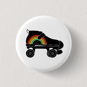 Quad Skate Regenbogen Button