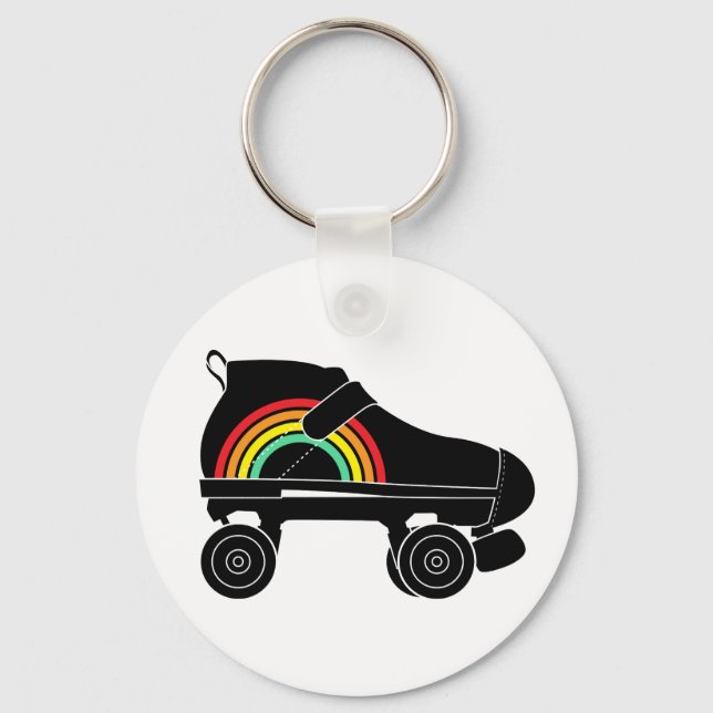 Quad Skate Regenbogen Schlüsselanhänger (Vorderseite)