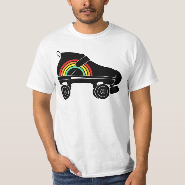 Quad Skate Regenbogen T-Shirt (Vorderseite)