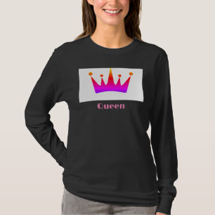 Quadeen Custom Text Crown Image Long Sleeve T-Shirt