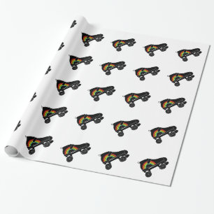Quader Skate Regenbogen Geschenkpapier